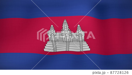 Image of moving flag of cambodia waving 87728126