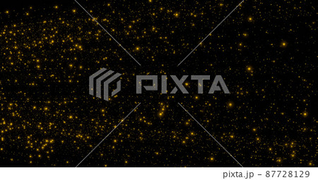 Image of black background with moving yellow dots 87728129