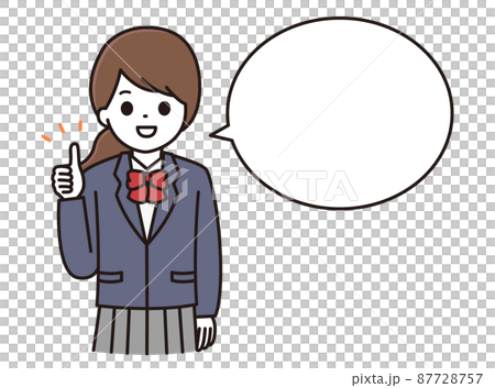 Student woman good sign speech bubble 87728757