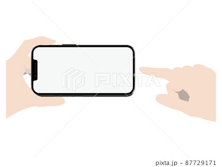 スマートフォンを操作する手 87729171
