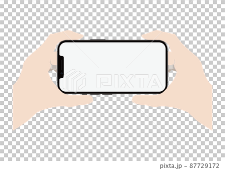 スマートフォンを持つ手 87729172