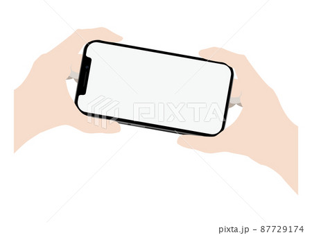 スマートフォンを持つ手 87729174