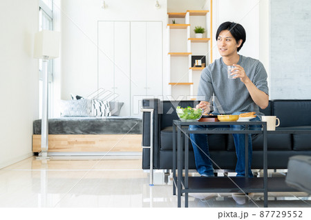 男性 リビング ライフスタイル 食事 ランチ 男性 リビング ライフスタイル 食事 ランチ 87729552
