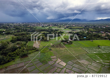 top view Terraced rice field at Chiangmai Northern Thailand top view Terraced rice field at Chiangmai Northern Thailand 87729912
