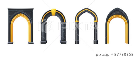 Arches with columns interior gates of black marble Arches with columns interior gates of black marble 87730358