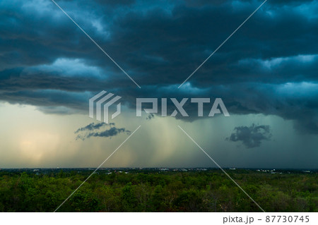 Storm clouds with the rain. Nature Environment Dark huge cloud sky black stormy cloud Storm clouds with the rain. Nature Environment Dark huge cloud sky black stormy cloud 87730745