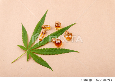 Cannabis, cannabis oil extracts in jars 87730793