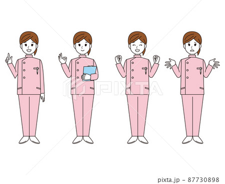 女性の看護師 医療従事者 イラストのイラスト素材