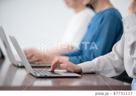 オペレーター　女性　手元 87731117