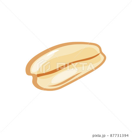 Oat flake icon on a white isolated background. Oat grain. Vector cartoon icon.  87731394