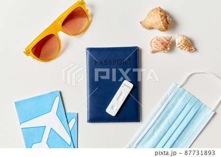 negative coronavirus test, passport and tickets negative coronavirus test, passport and tickets 87731893