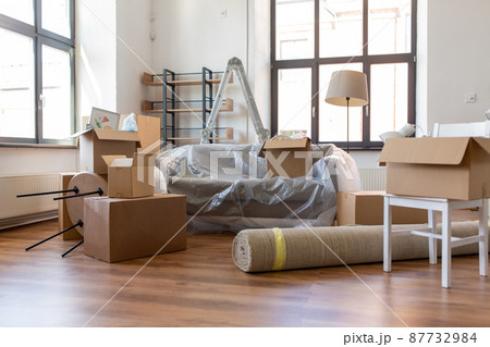 boxes with stuff at new home 87732984