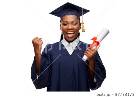 happy female graduate student with diploma happy female graduate student with diploma 87733178