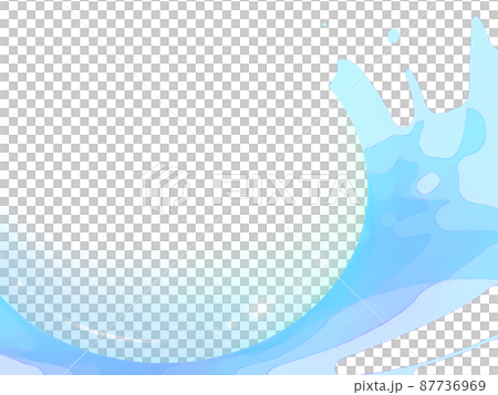 水的橫截面和水滴的抽象背景（白色背景） 87736969