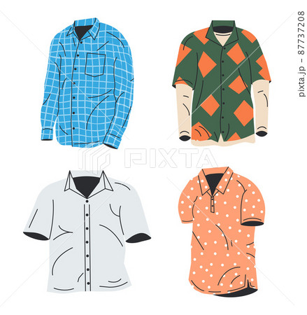 Man and Woman Shirt Collection Isolated. Man and Woman Shirt Collection Isolated. 87737208