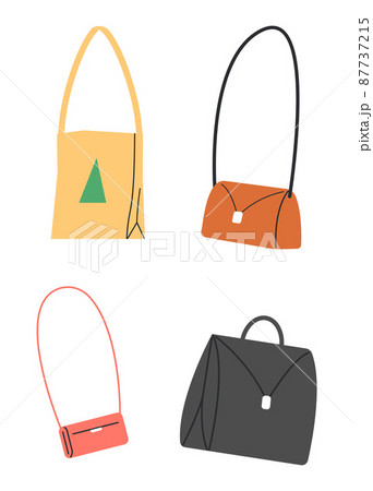 Set of Different Bags Isolated. 87737215