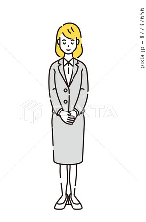 人物イラスト　線画 87737656