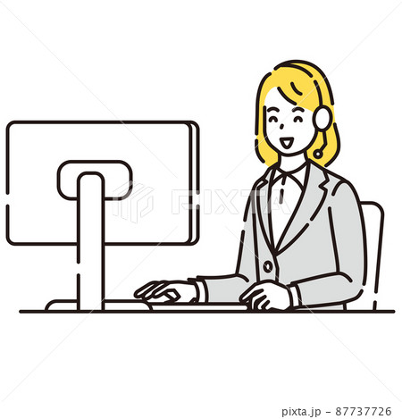 人物イラスト　線画 87737726