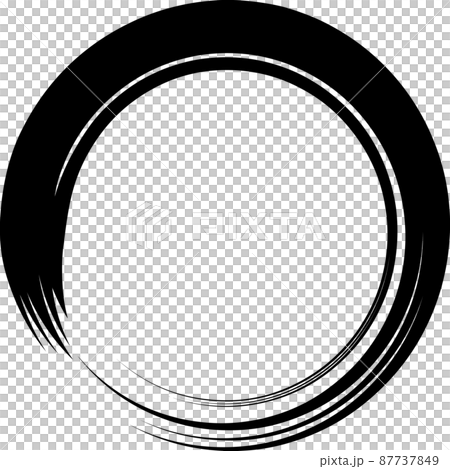 Round circle black brush letter Round circle black brush letter 87737849
