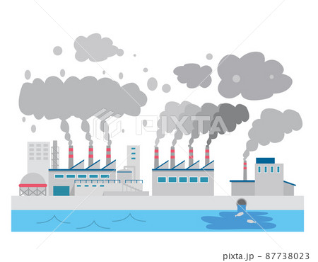 公害 工場 のイラスト素材