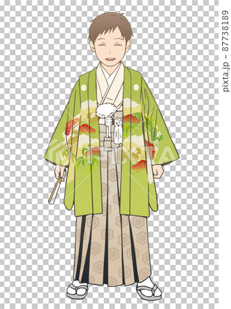 Shichigosan Kimono Vector Illustration (5-year-old boy) 87738189