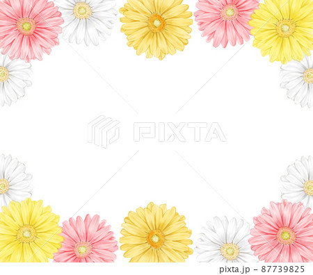 ガーベラだらけのフレームのイラスト素材