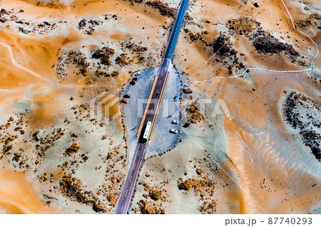 the desert landscape of the red planet similar to Mars. Teide National Park on the island of Tenerife.canary Islands, Spain 87740293