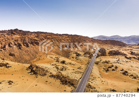 the desert landscape of the red planet similar to Mars. Teide National Park on the island of Tenerife.canary Islands, Spain the desert landscape of the red planet similar to Mars. Teide National Park on the island of Tenerife.canary Islands, Spain 87740294