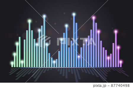 寒色グラデのイコライザーのイラスト 87740498