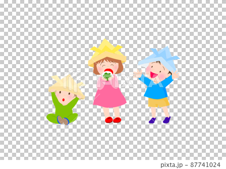 孩子們戴著摺紙頭盔 孩子們戴著摺紙頭盔 87741024