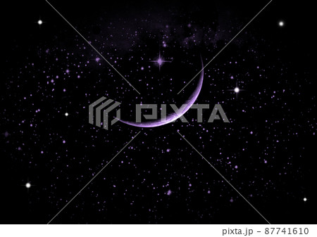 The moon in the night skyのイラスト素材 [87741610] - PIXTA