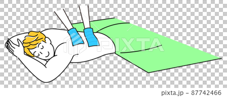 A cute man who is lying face down and receiving an exfoliating beauty treatment salon Simple illustration vector 87742466