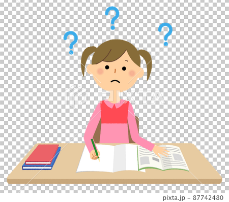 Girl who doesn't understand - Stock Illustration [87742480] - PIXTA