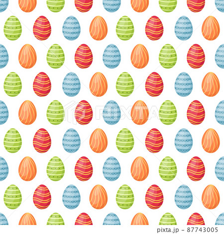 Seamless pattern with Easter egg. Happy Easter background, vector illustration 87743005