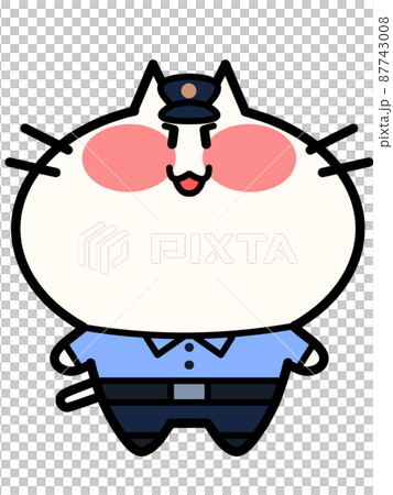 警官にゃんこのイラスト素材 警官にゃんこのイラスト素材 87743008