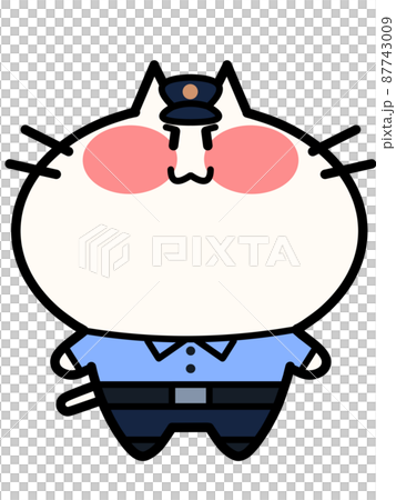 警官にゃんこのイラスト素材 87743009