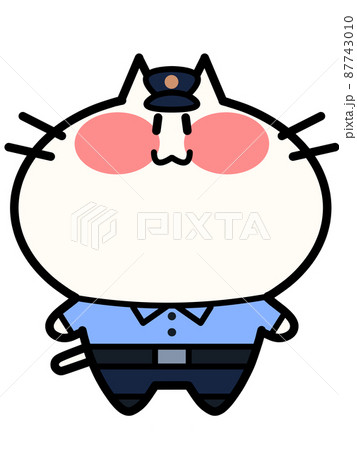 警官にゃんこのイラスト素材 87743010