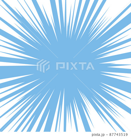 水色に白色の集中線の背景ベクター素材 87743519