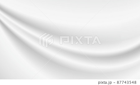 白い布のドレープ、波のような生地のしわ、背景画像 白い布のドレープ、波のような生地のしわ、背景画像 87743548