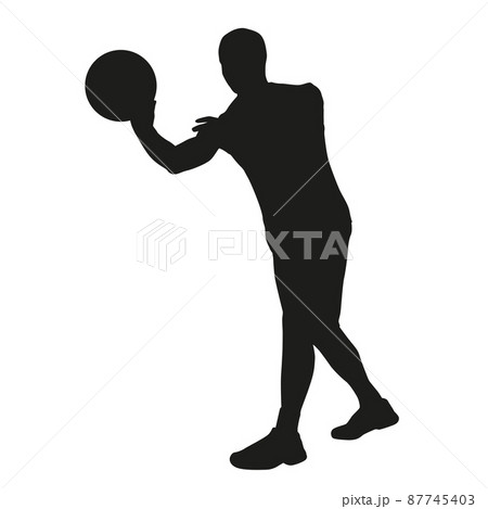 Basketball player passes. Vector sillhouette 87745403