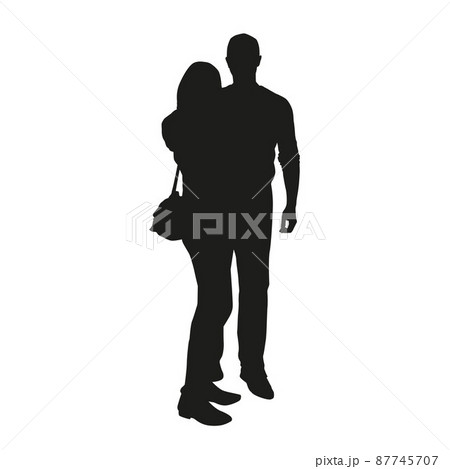 Couple vector silhouette 87745707
