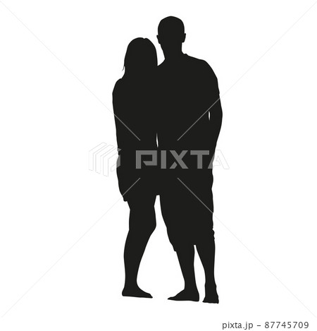 Romantic couple. Vector silhouette 87745709