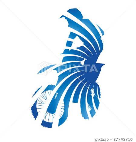 Abstract blue vector motocross rider Abstract blue vector motocross rider 87745710