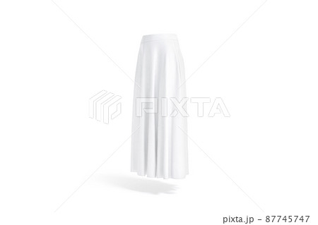 Blank white women maxi skirt mockup, side view 87745747