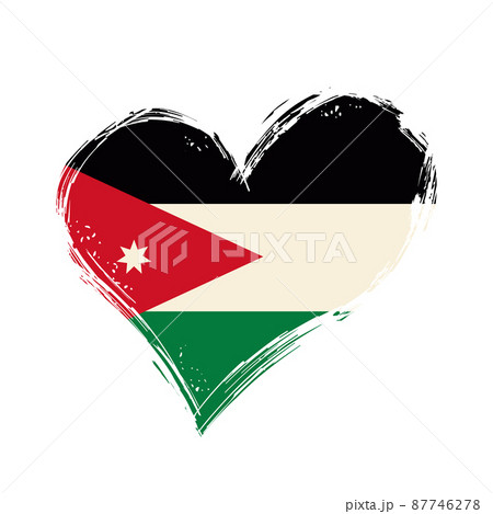 Jordanian flag heart-shaped grunge background. Vector illustration. Jordanian flag heart-shaped grunge background. Vector illustration. 87746278