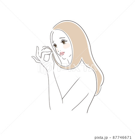 傷んだ髪に悩む美しい人女性のイラスト素材
