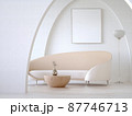 Interior of Living Room with mock-up frame on the wall, realistic 3d rendering illustration 87746713