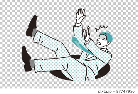 A businessman who falls into a pitfall 87747950