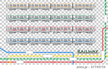 電車、路線図、鉄道 87749739