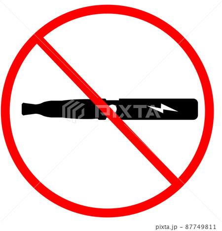 electronic cigarette ban icon on white background. no smoking electronic cigarettes sing. No vaping symbol. flat style. electronic cigarette ban icon on white background. no smoking electronic cigarettes sing. No vaping symbol. flat style. 87749811